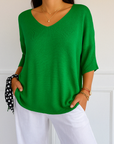 Clara | Women V Neck Short Sleeve Sweater