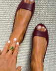 Metallic Textured Ballet Flats