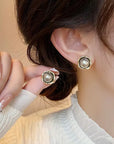 Luxe Black Pearl Stud Earrings