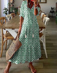 Élodie™ — Elegant velvet maxi dress with floral print