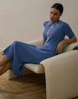 Sarah | Women’s Midi Dress With Polo Collar