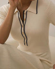 Sarah | Women’s Midi Dress With Polo Collar