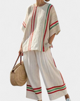 Truvane | Comfortable Boho Print Blouse & Loose-Fit Pants