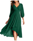 VITTORIA | Elegant dress with asymmetrical hem and flowing sleeves Refined look for any occasion