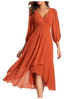 VITTORIA | Elegant dress with asymmetrical hem and flowing sleeves Refined look for any occasion
