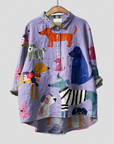 Coralie | Women's Dog Art Print Casual Shirt
