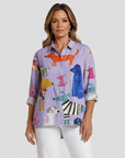 Coralie | Women's Dog Art Print Casual Shirt
