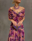 Florendra | Long Floral V Neck Dress