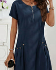 MARIELLA | Summer dress with elegant zipper, practical pockets, and daily comfort