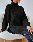 Sophia | Women’s Winter Turtleneck Ribbed Knit Sweater