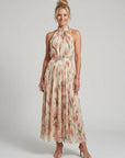 Aurelle | Halter Neck Floral Midi Dress