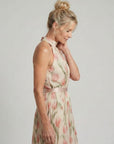 Aurelle | Halter Neck Floral Midi Dress