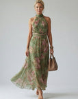 Mirelle | Gathered Halter Midi Dress