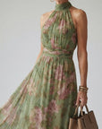 Mirelle | Gathered Halter Midi Dress