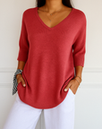 Clara | Women V Neck Short Sleeve Sweater