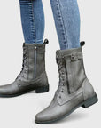 Fiona | Women Spring Lace-Up Side-Zip Ankle Boots