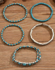 Boho bracelet set with turquoise beads