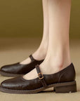 Classic Comfort Mary Janes Made Of Leather