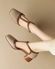Isava Mid Heel Shoes Real Leather