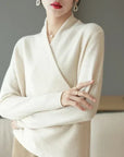 Natalie | Women’s Winter Wrap V Neck Knit Sweater