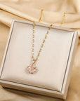 Sakura Rose Romantic Necklace in Stainless Steel
