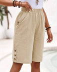 Anouk - Lightweight Bermuda Shorts with Button Details
