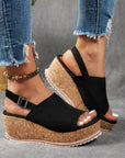 Belle - Cork Wedge Sandals