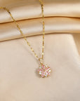 Sakura Rose Romantic Necklace in Stainless Steel