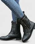 Fiona | Women Spring Lace-Up Side-Zip Ankle Boots