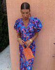 Sydney | Women’s Summer Printed Puff Sleeve Midi Dress
