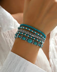 Boho bracelet set with turquoise beads