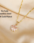 Sakura Rose Romantic Necklace in Stainless Steel