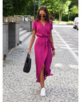 Audrey - Elegant Dress with V-Neck and Shaping Design
