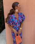Sydney | Women’s Summer Printed Puff Sleeve Midi Dress
