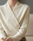 Natalie | Women’s Winter Wrap V Neck Knit Sweater