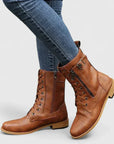 Fiona | Women Spring Lace-Up Side-Zip Ankle Boots