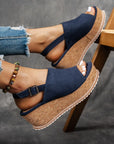 Belle - Cork Wedge Sandals