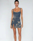 Daisy | Women’s Shimmering Starry Mini Dress Slit