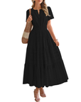 Camille | Boho A-Line Maxi Dress with V-Neck & Flowing Fit