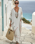 Althea | V Neck Wide Sleeve Pocket Maxi Dress