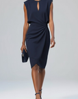 Violet | Women’s Keyhole Neck Ruched Midi Dress