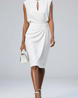 Violet | Women’s Keyhole Neck Ruched Midi Dress