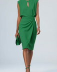 Violet | Women’s Keyhole Neck Ruched Midi Dress