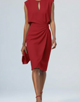 Violet | Women’s Keyhole Neck Ruched Midi Dress
