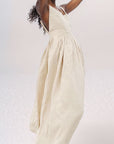 Maria | Women’s Midi Dress V Neck Open Back Slit