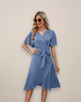 Jasmine | Women’s Midi Wrap Dress With Front Tie