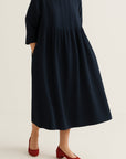Violet | Women’s Relaxed Fit Midi Dress Front Pleats