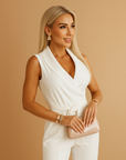 Claire | Women’s Wrap Jumpsuit Tailored Fit Wide Leg
