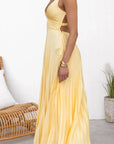 Bianca | Women’s V-Neck Pleated Maxi Dress