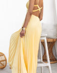 Bianca | Women’s V-Neck Pleated Maxi Dress